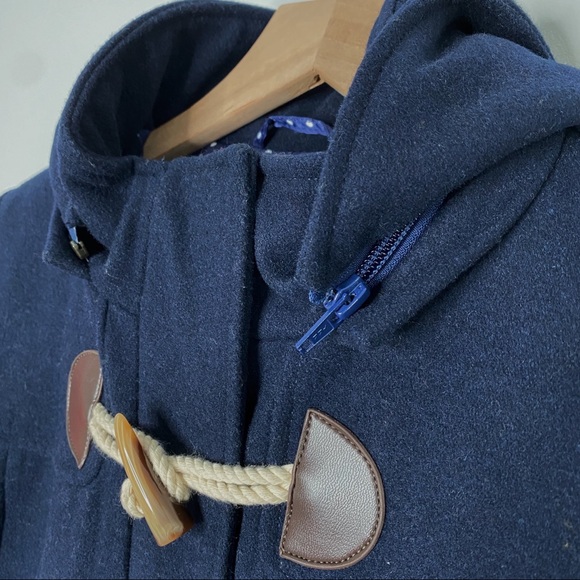 SOLD - MOMO MATERNITY Coat Small Wool Blend Navy Blue - Picture 13 of 16